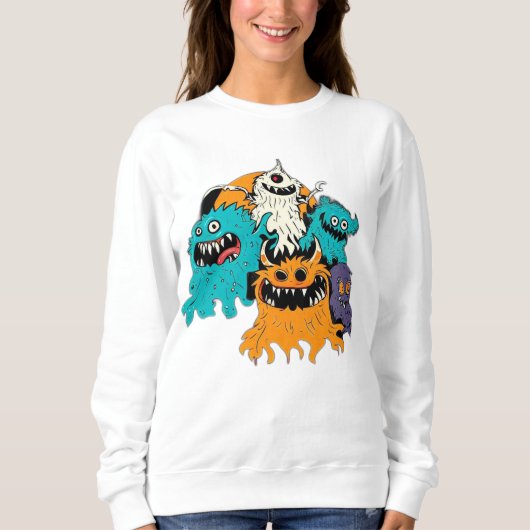 Sweatshirt Halloween/Monstre/Octobre/Automne (Devant)