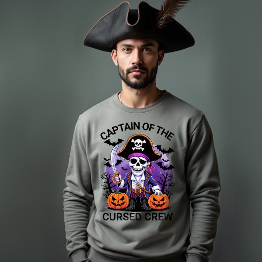 Sweatshirt Halloween Pirate Captain of the Cursed Crew