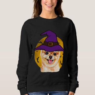 Sweatshirt Halloween Poméranien sorcière Casquette drôle