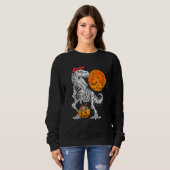 Sweatshirt Halloween Pour Les Filles Dinosaure Squelette T Re (Devant entier)