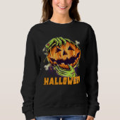 Sweatshirt Halloween Pumpkin Zombie hands scary bone (Devant)