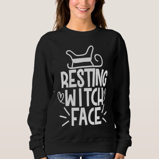 Sweatshirt Halloween Resting Witch Face (Devant)