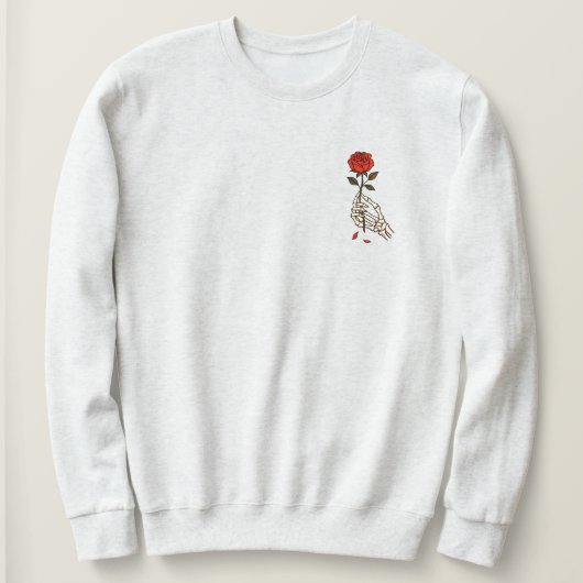 Sweatshirt Halloween Rose squelette (Design devant)