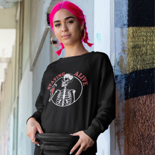 Sweatshirt Halloween Skeleton Café Rester Vivant