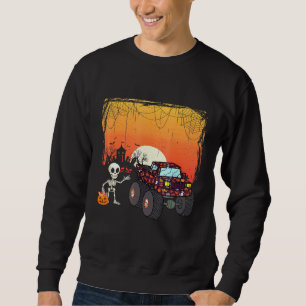 Sweatshirt Halloween Skeleton équitation Monster Truck Toddle