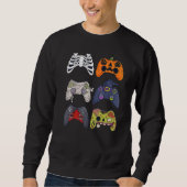 Sweatshirt Halloween Skeleton Zombie Gaming Controllers Boys  (Devant)