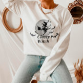 Sweatshirt Halloween sorcière et lune