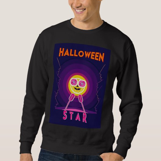 Sweatshirt Halloween Star Goggles 31 UK Mic Octobre Citrouill (Devant)