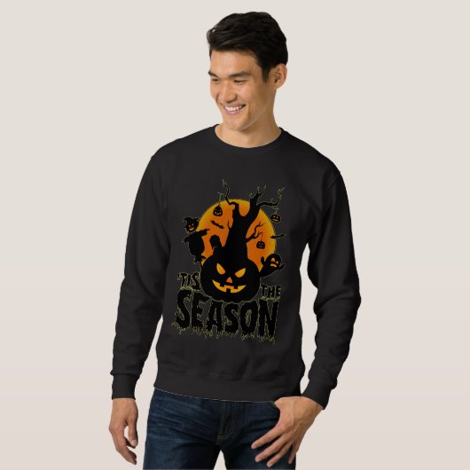 Sweatshirt Halloween 'Tis Season Citrouille (Devant entier)