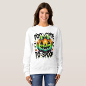Sweatshirt Halloween trop mignon pour parler Citrouille Coque (Devant entier)