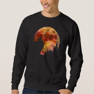 Sweatshirt Halloween Wiener Dachshund race Pleine lune Éffray
