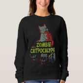 Sweatshirt Halloween Zombie Cat Apocalypse  Kitty  Party (Devant)