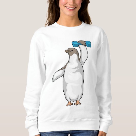 Sweatshirt Haltère de Fitness Pingouin (Devant)
