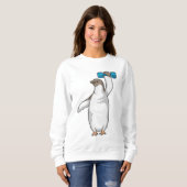 Sweatshirt Haltère de Fitness Pingouin (Devant entier)