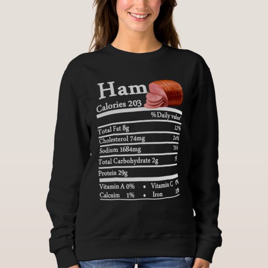 Sweatshirt Ham Nutrition Thanksgiving Christmas Costume Food  (Devant)