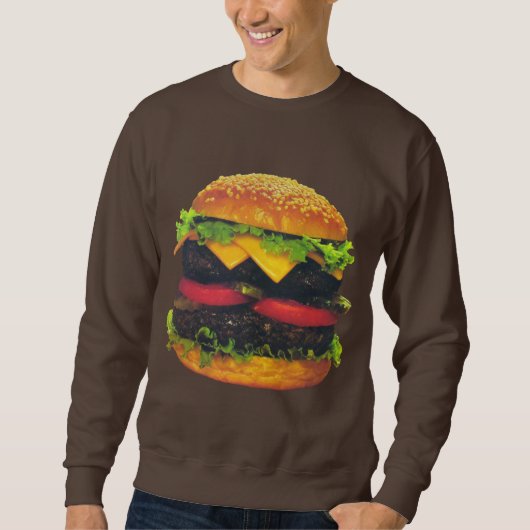 Sweatshirt Hamburger de luxe double au fromage (Devant)