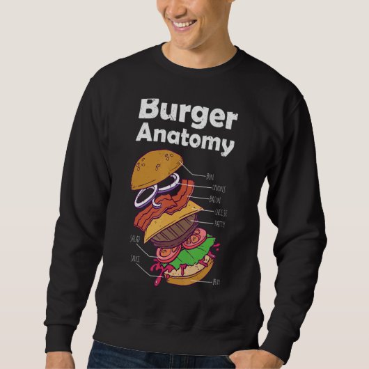 Sweatshirt Hamburger Graphisme Alimentation Burger Anatomie C (Devant)