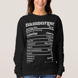 Sweatshirt Hamburger Valeur nutritive Calories alimentaires h
