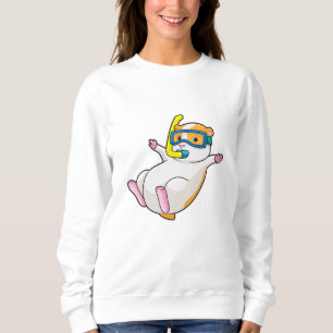 Sweatshirt Hamster à Plongée avec lunettes de natation