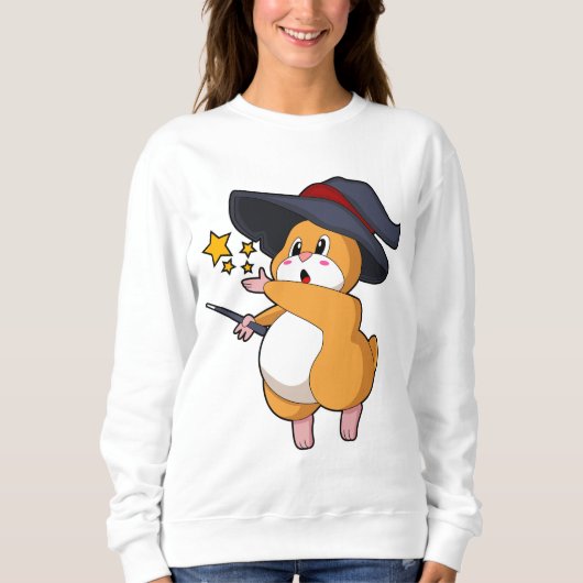 Sweatshirt Hamster as Wizard with Magic mur (Devant)
