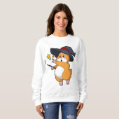 Sweatshirt Hamster as Wizard with Magic mur (Devant entier)