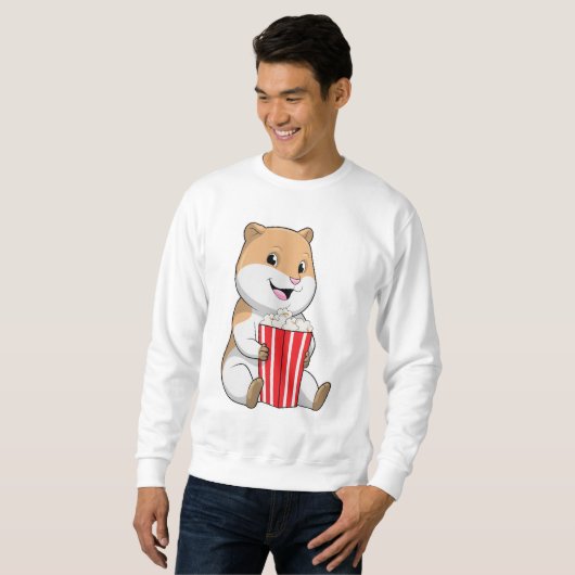 Sweatshirt Hamster au cône de Popcorn (Devant entier)