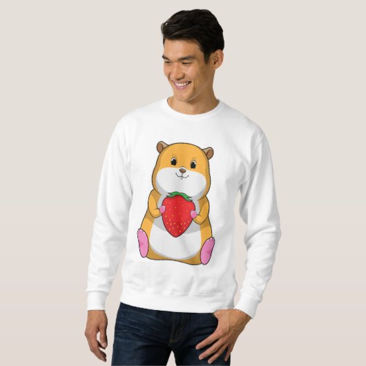 Sweatshirt Hamster aux fraises (Devant entier)