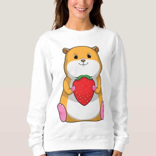 Sweatshirt Hamster aux fraises (Devant)