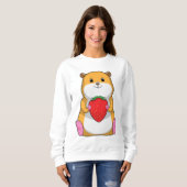 Sweatshirt Hamster aux fraises (Devant entier)