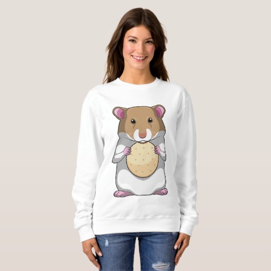 Sweatshirt Hamster avec biscuit (Devant entier)