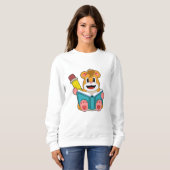Sweatshirt Hamster avec livre et stylet (Devant entier)