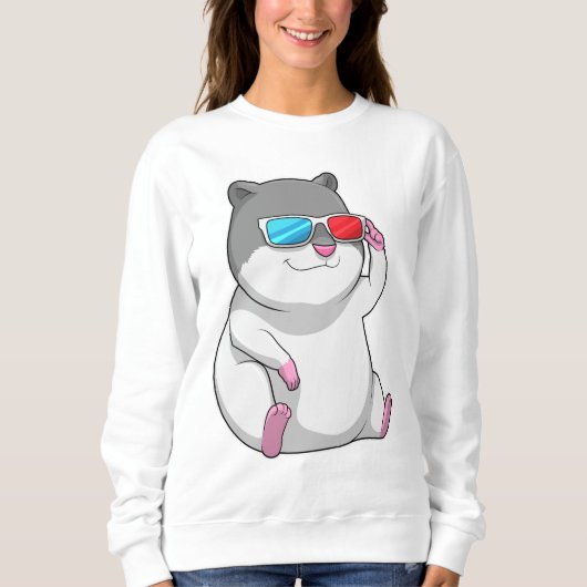 Sweatshirt Hamster avec lunettes (Devant)