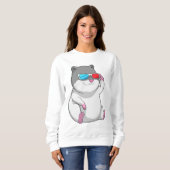 Sweatshirt Hamster avec lunettes (Devant entier)