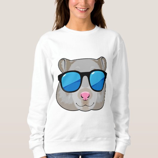 Sweatshirt Hamster avec lunettes de soleil (Devant)