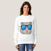 Sweatshirt Hamster avec lunettes de soleil (Devant entier)