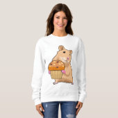 Sweatshirt Hamster avec Muffin (Devant entier)