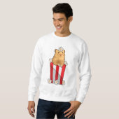 Sweatshirt Hamster avec Popcorn (Devant entier)