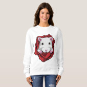 Sweatshirt Hamster avec Rose (Devant entier)