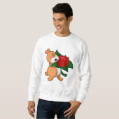 Sweatshirt Hamster avec Rose à fleurs (Devant entier)