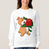 Sweatshirt Hamster avec Rose à fleurs (Devant)