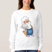 Sweatshirt Hamster comme cuisinier avec Plateau (Devant)