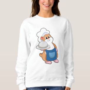 Sweatshirt Hamster comme cuisinier avec Plateau
