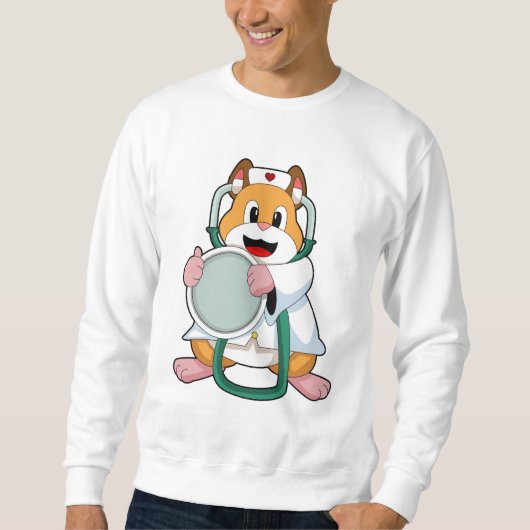 Sweatshirt Hamster comme docteur avec Stethoscope.PNG (Devant)