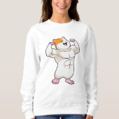 Sweatshirt Hamster en Bodybuilder avec de grands Muscles (Devant)