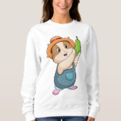 Sweatshirt Hamster en fermier avec des courgettes (Devant)