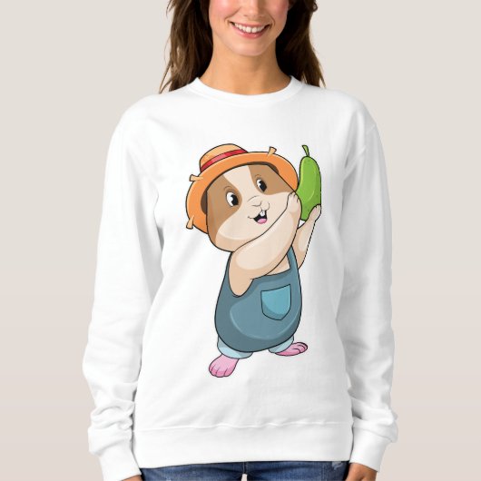 Sweatshirt Hamster en fermier avec des courgettes (Devant)