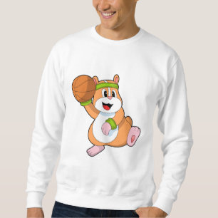 Sweatshirt Hamster en joueur de basket-ball avec ballon de ba