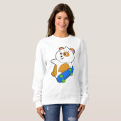 Sweatshirt Hamster en patinage avec skateboard (Devant entier)