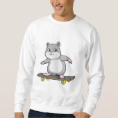 Sweatshirt Hamster en patinage avec skateboard (Devant)