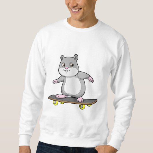 Sweatshirt Hamster en patinage avec skateboard (Devant)